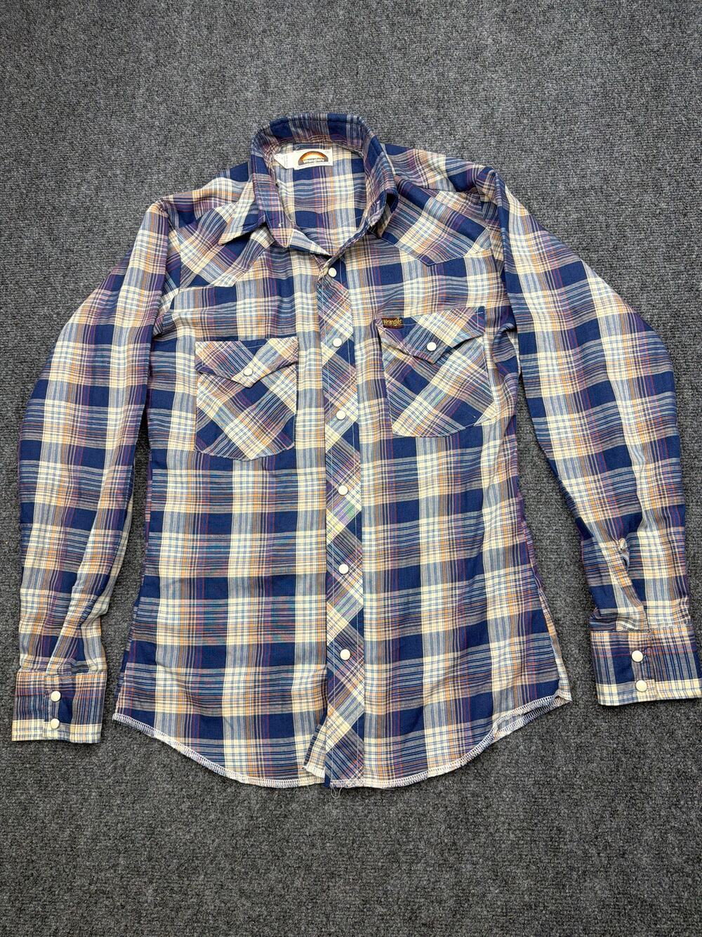 Vintage Wrangler Pearl Snap Western Shirt Size Small